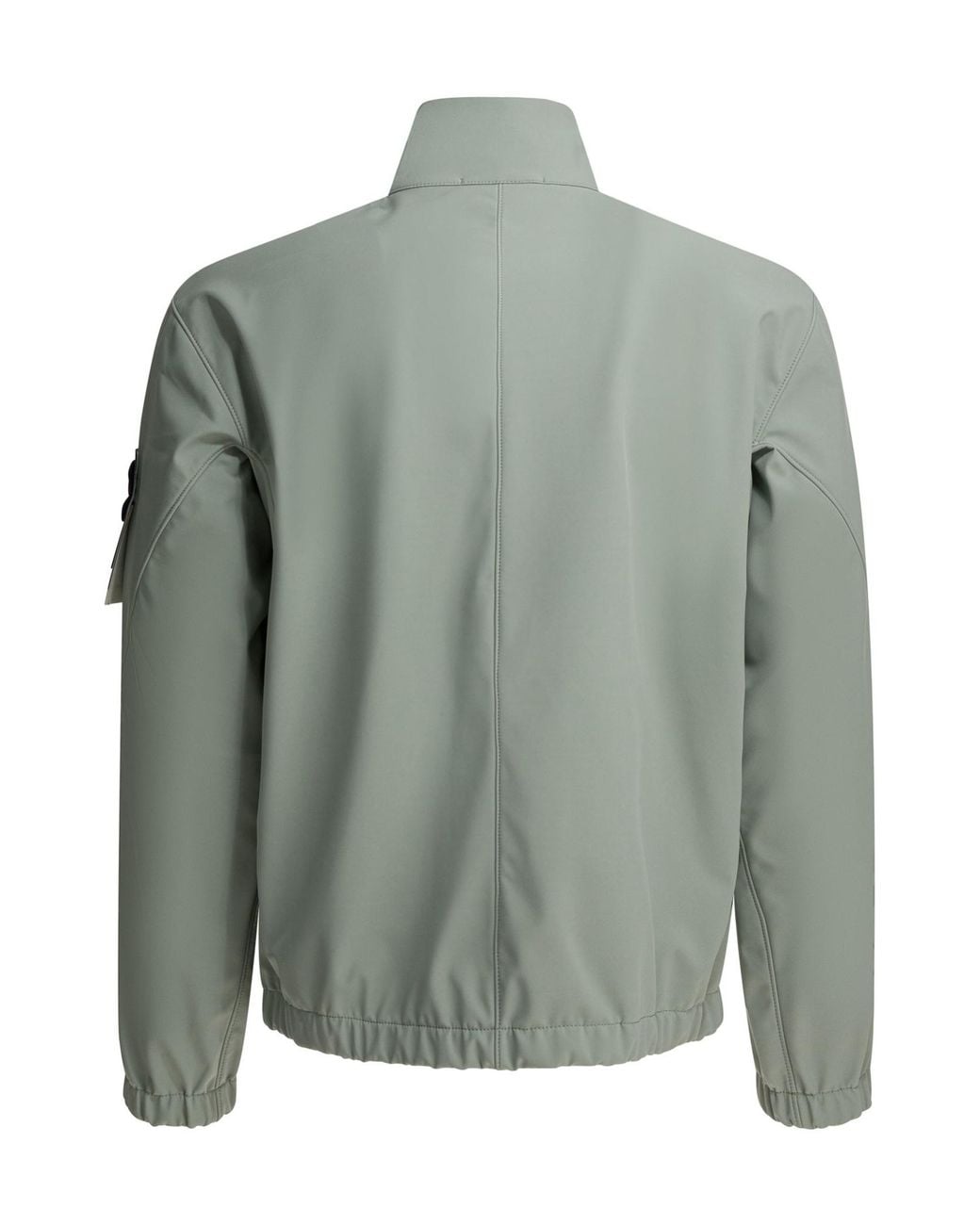Stone Island Green Stand Collar Zip-Up Jacket for men