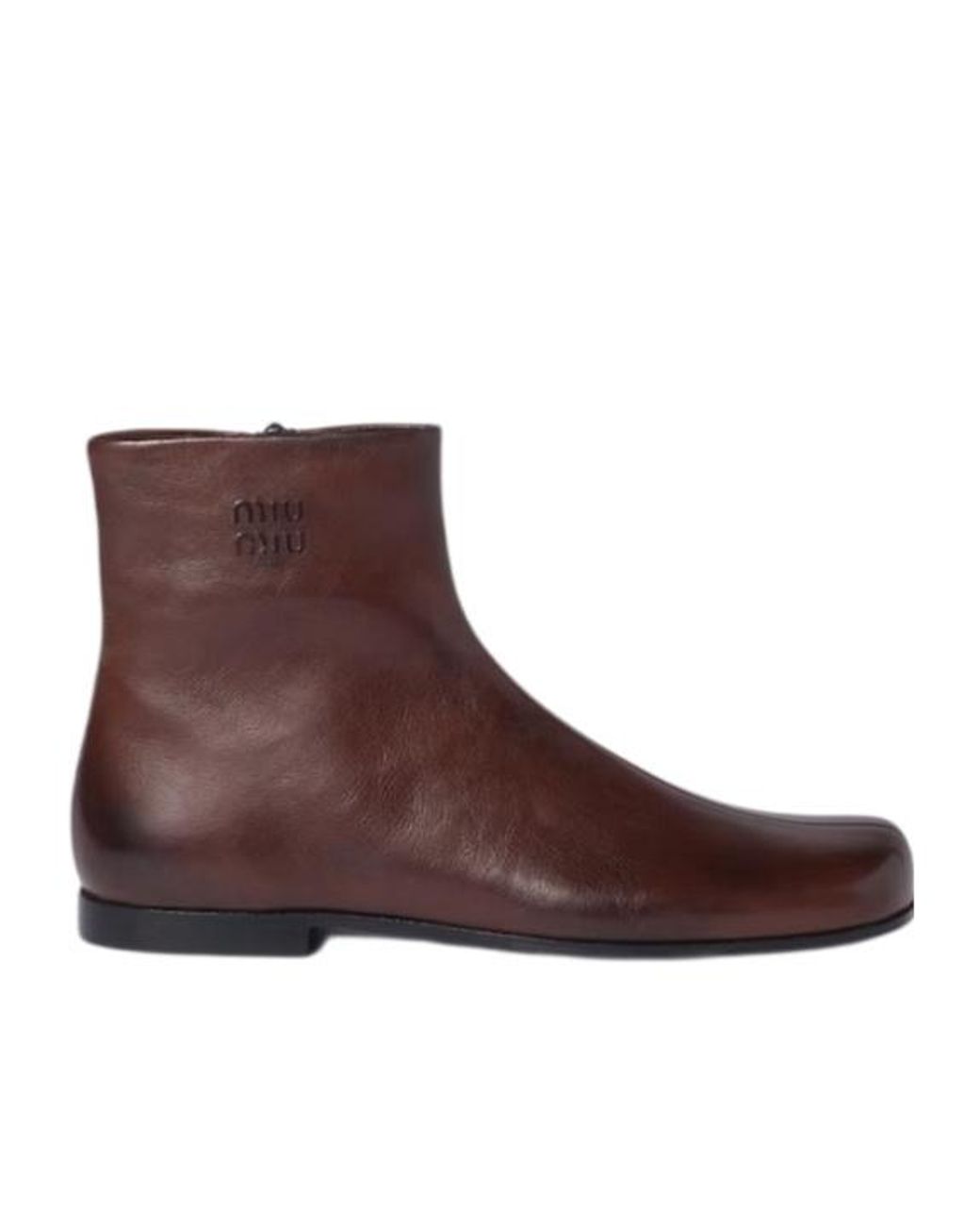 Miu Miu Brown Leather Booties