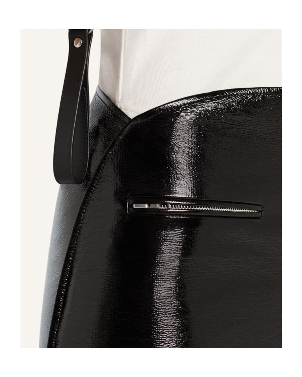 Courreges Black Courrèges Circle Vinyl Midi Skirt