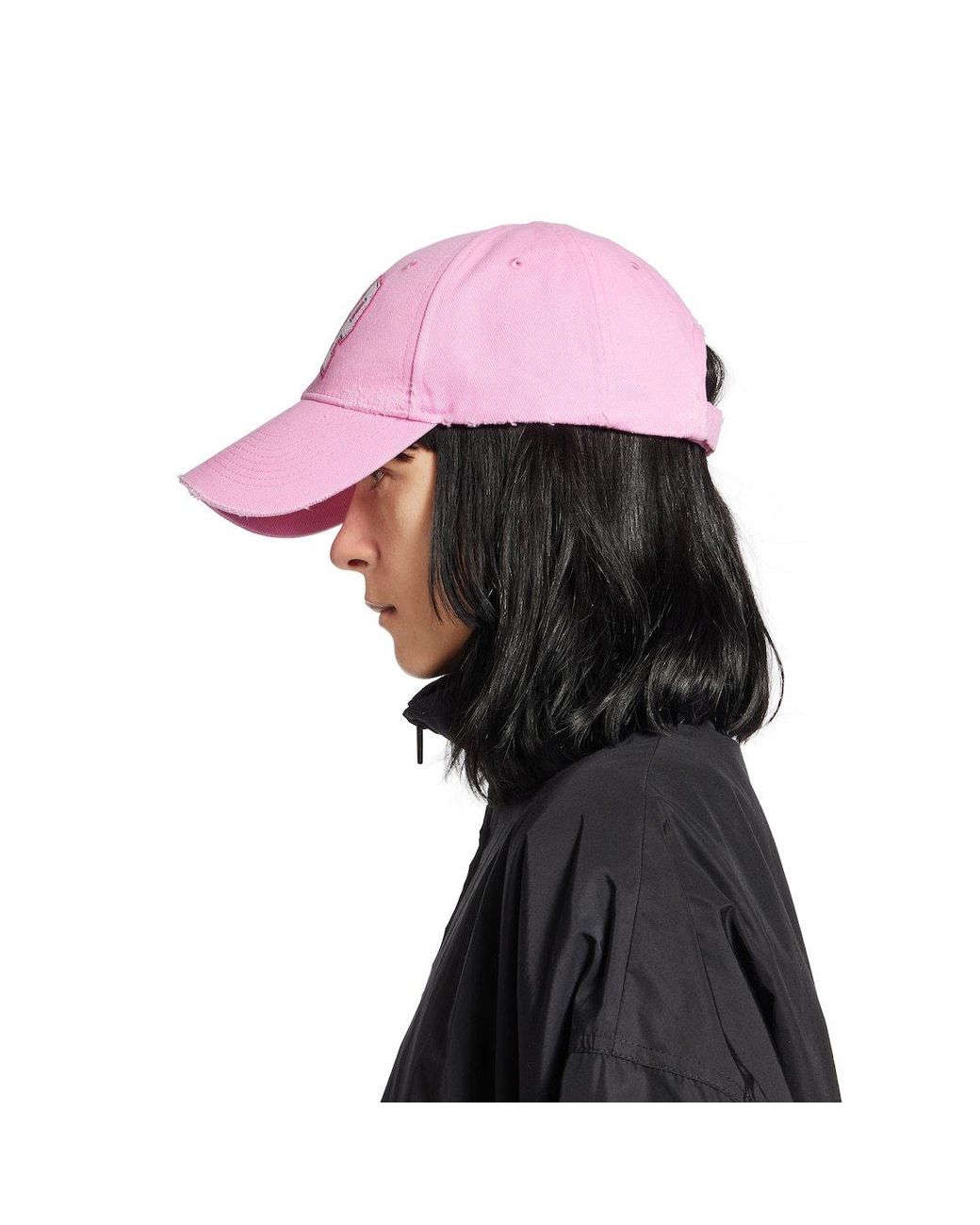 Balenciaga Pink Vip Teamp Logo Distressed Cap