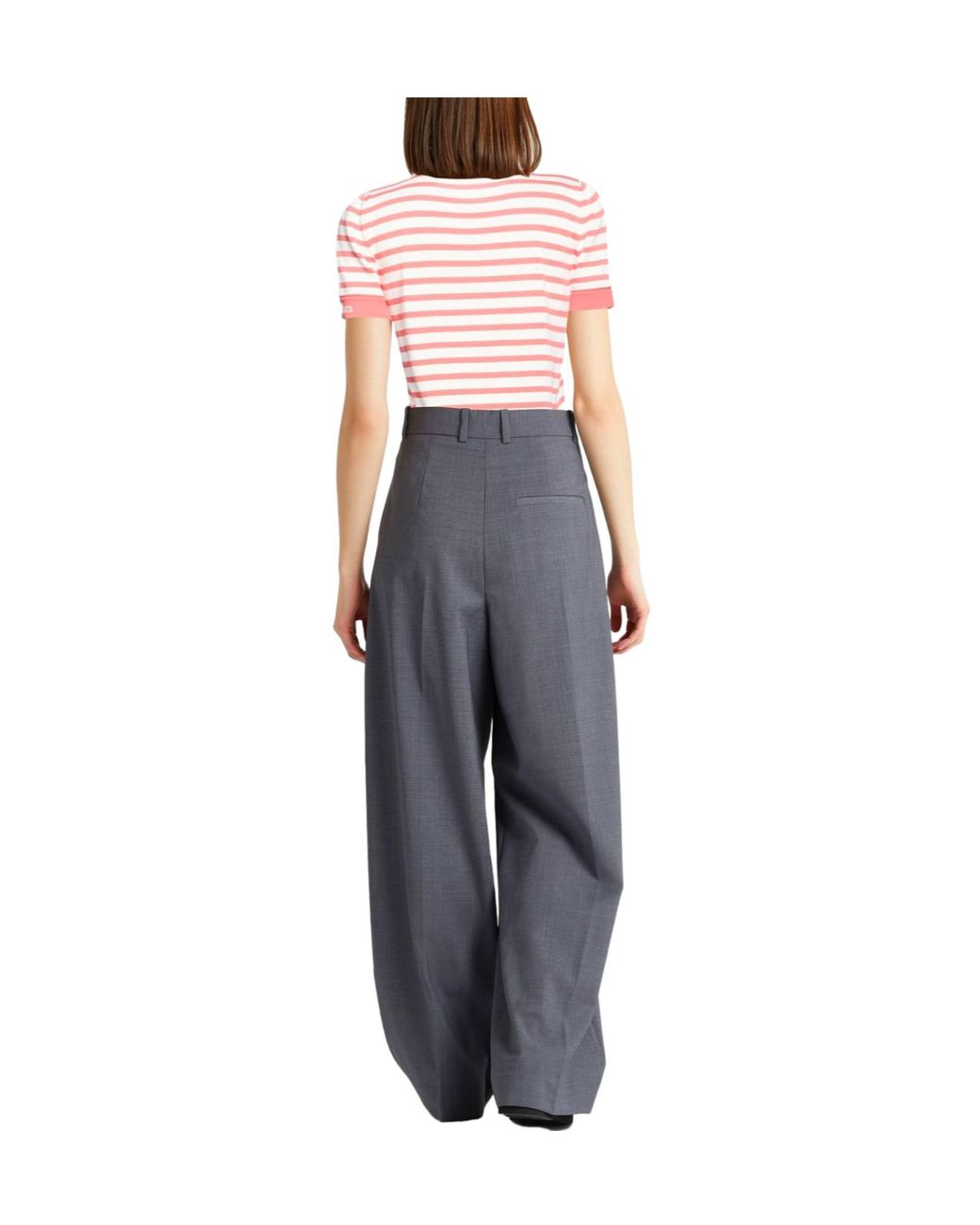 Max Mara Pink Striped Knit Short-Sleeve T-Shirt