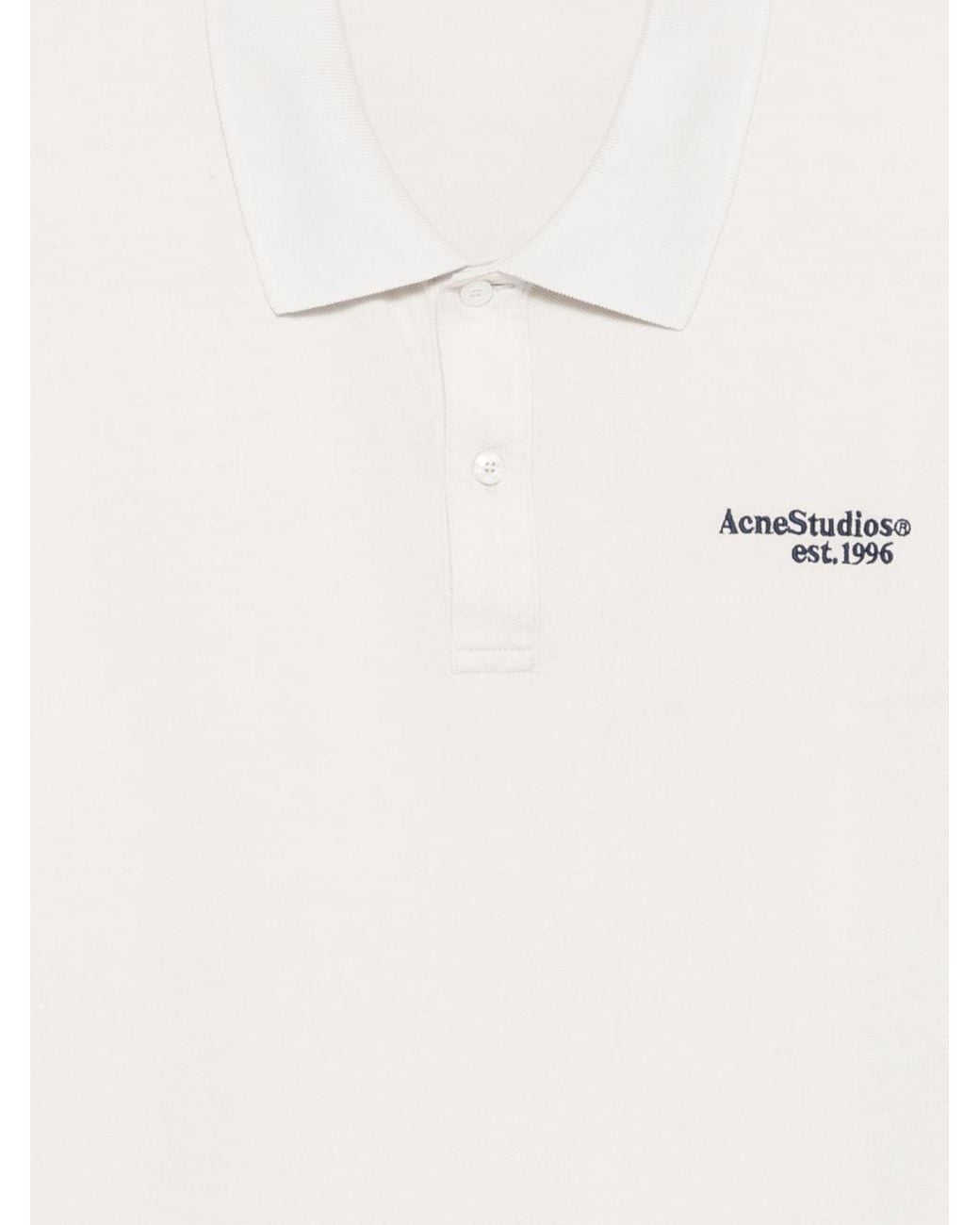 Acne White Short-Sleeved Polo Shirt for men