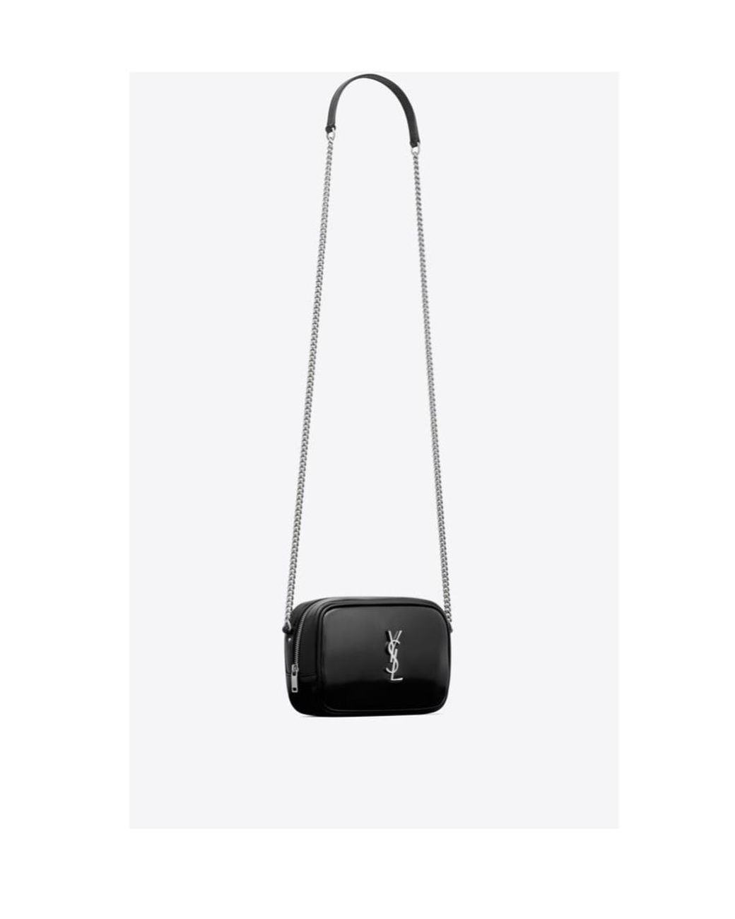 Saint Laurent White Lou Mini Logo Lettering Shoulder Bag