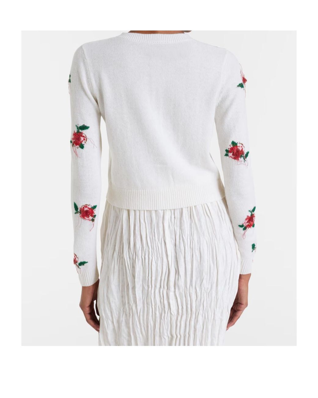 ShuShu/Tong White Long-Sleeved Knitted Cardigan