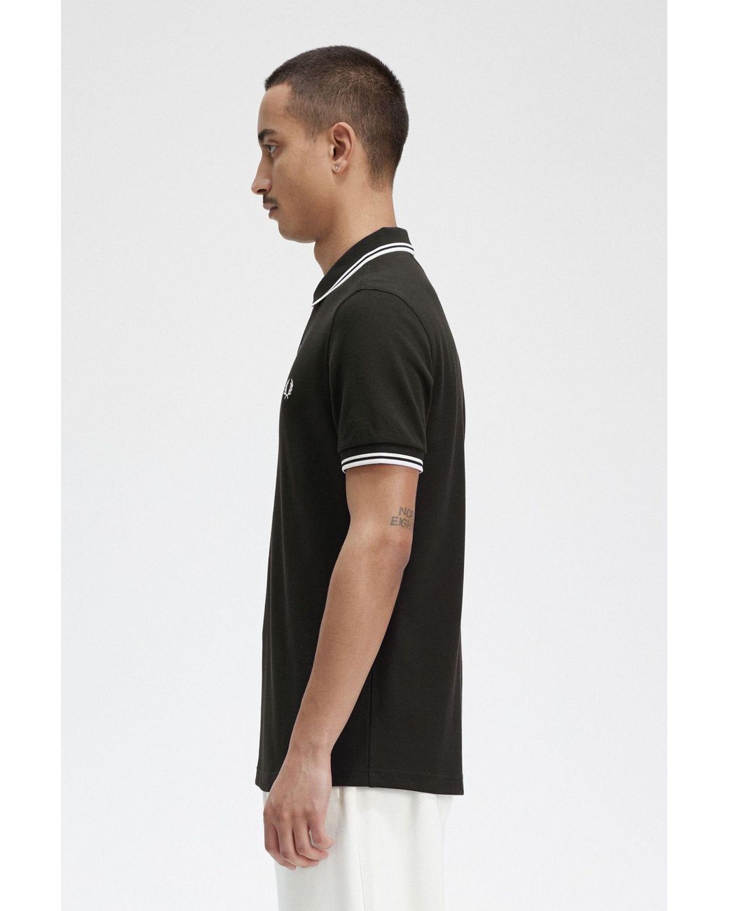 Fred Perry Black M3600 Twin Tipped Polo Shirt for men