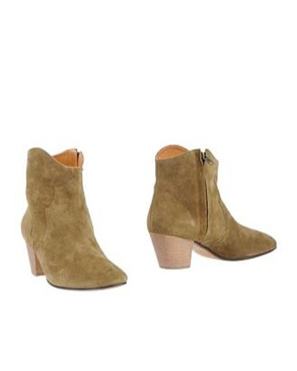 Isabel Marant Natural Suede Denim Ankle Boots
