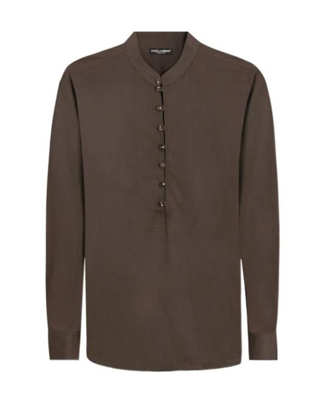 Dolce & Gabbana Brown Mandarin Shirt for men