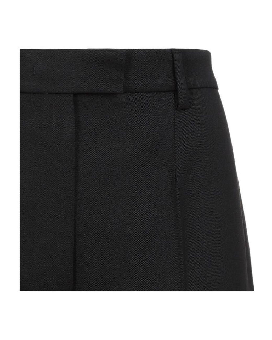 Prada Black Pleated Tapered-Leg Trousers