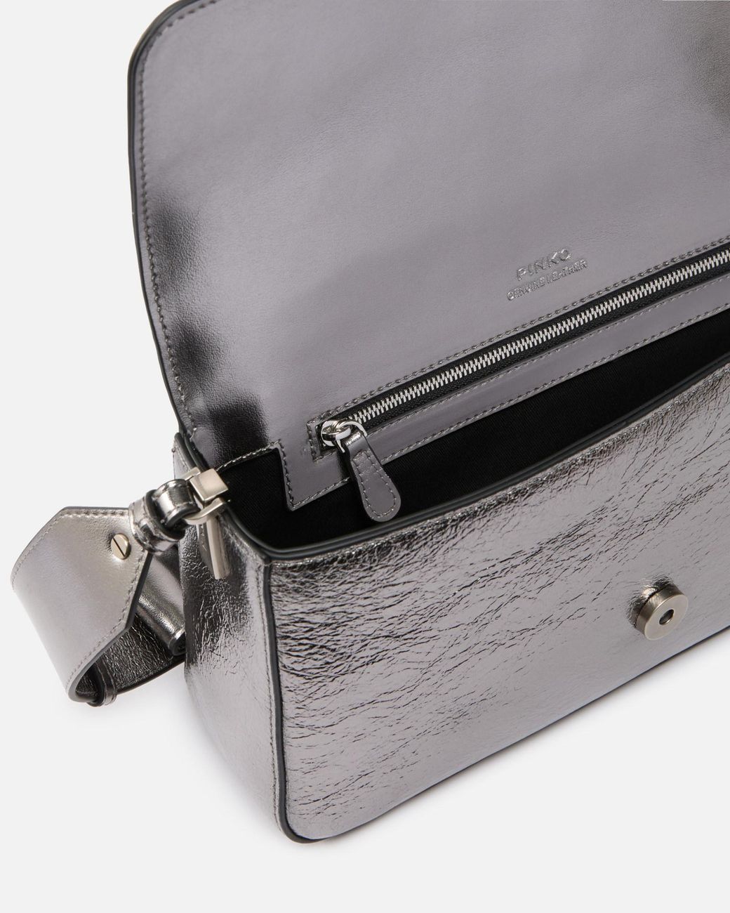 Pinko Gray Love One Classic Shoulder Bag