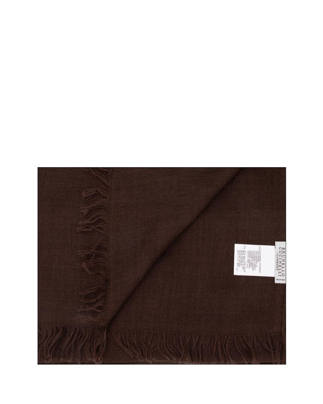 Brunello Cucinelli Black Frayed Edge Scarf