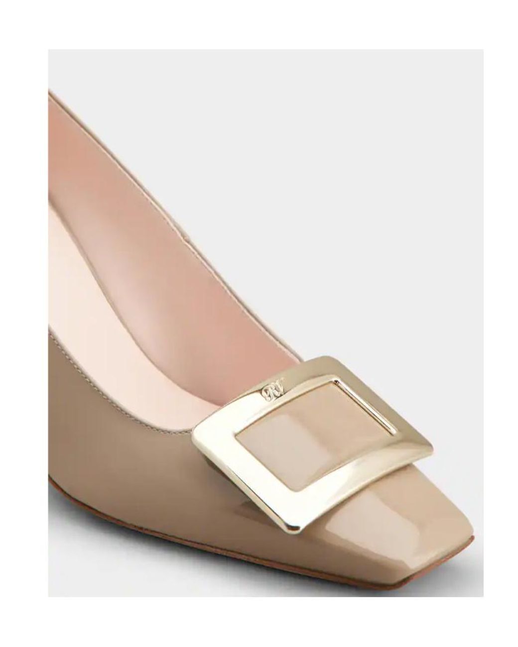 Roger Vivier Natural Logo Engraved Block Heel Pumps