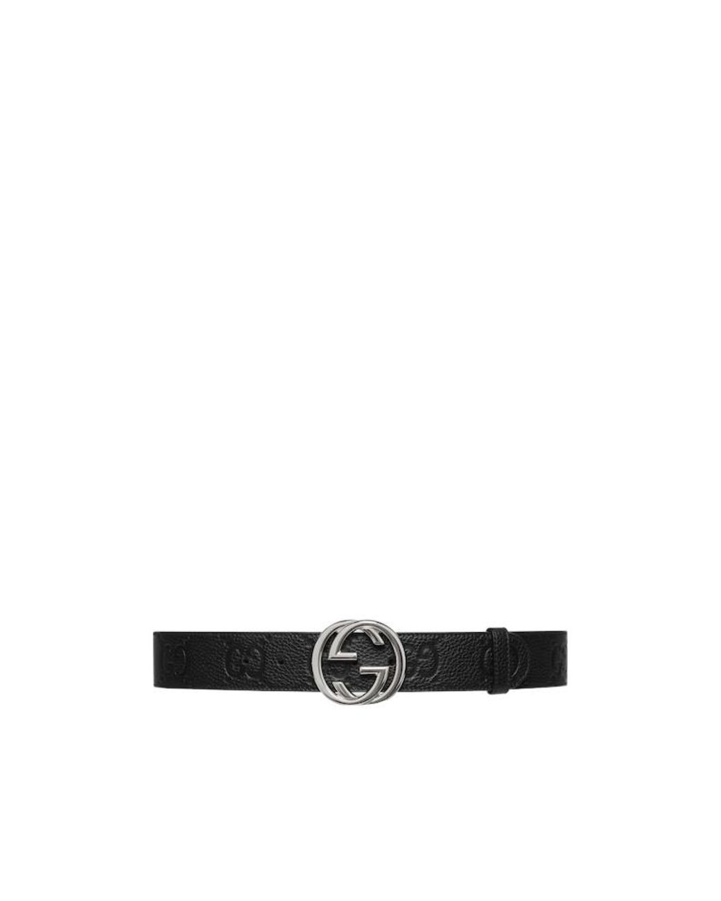 Gucci White Logo Plaque Buckled Belt for men