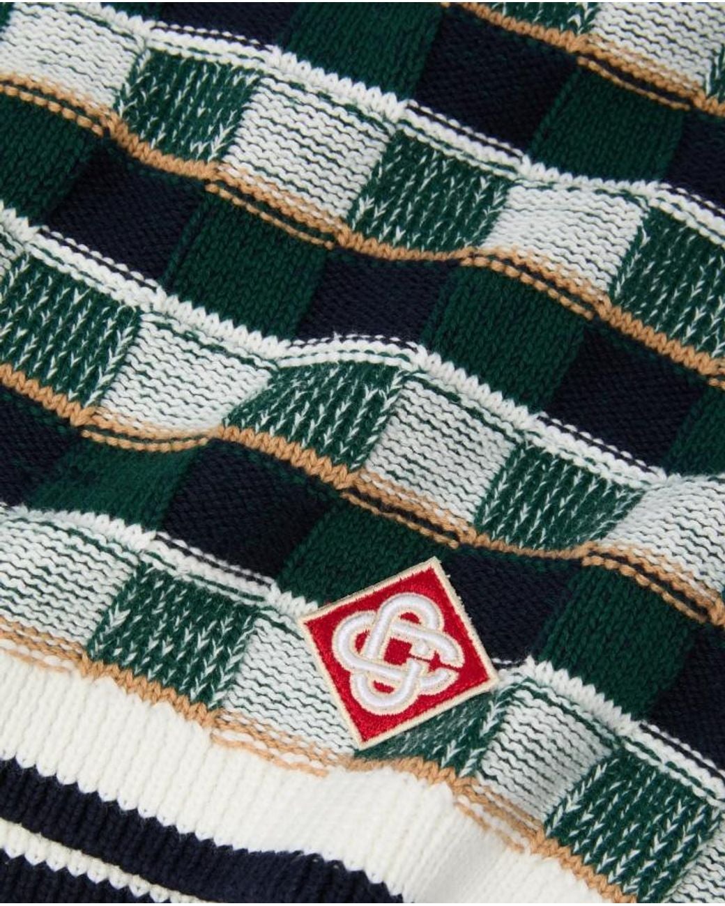 Casablanca Green Checked Knitted Shorts for men