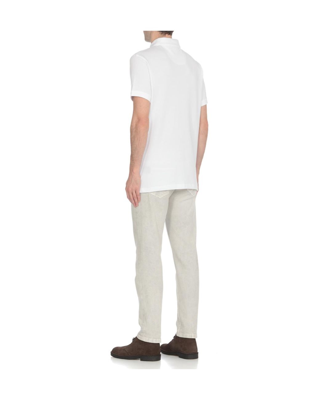 Barbour White Logo Embroidered Short-Sleeved Polo Shirt for men