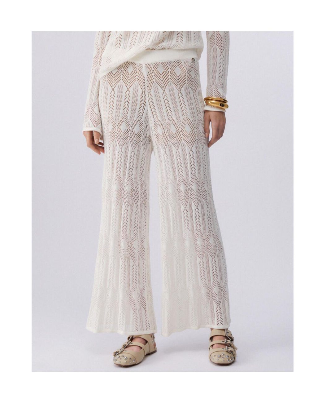 Liu Jo White Open-Work Trousers