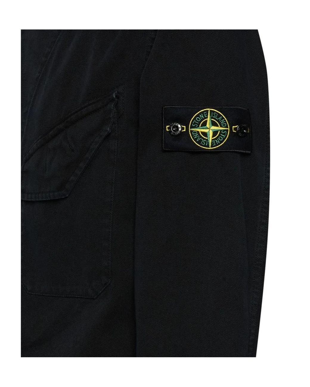 Islander Sliipper Stone Island Button-Up Badge Jacket in Black for Men | Lyst