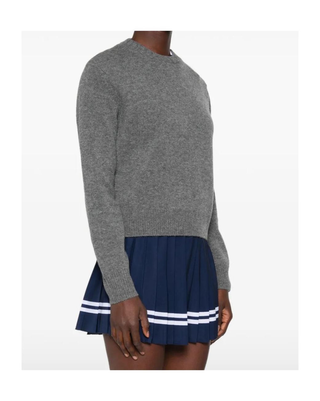 Sporty & Rich Gray Crystal-Embellished Sweater