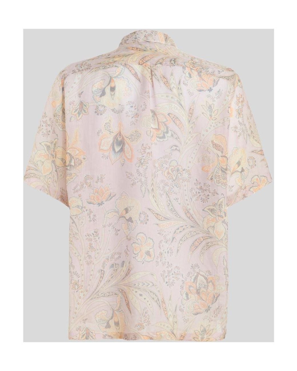 Etro White Paisley Bandana Printed Short Sleeved Shirt for men