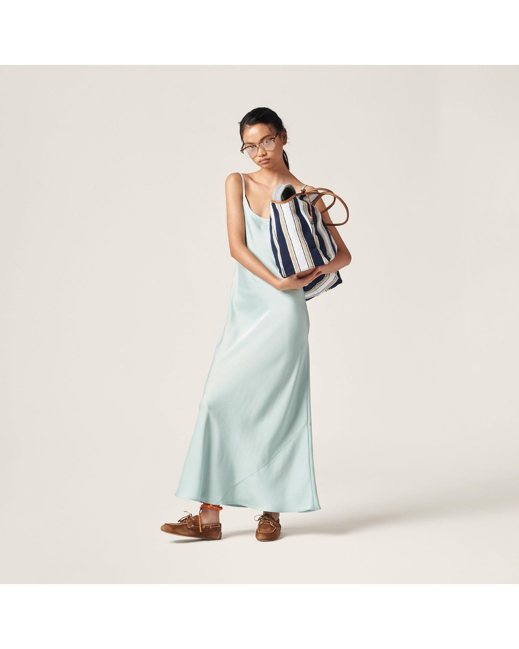 Miu Miu Green Long Silk Dress