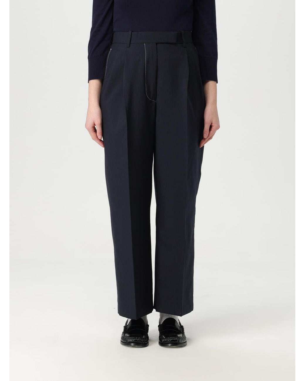 Thom Browne Blue Wide Leg Pants