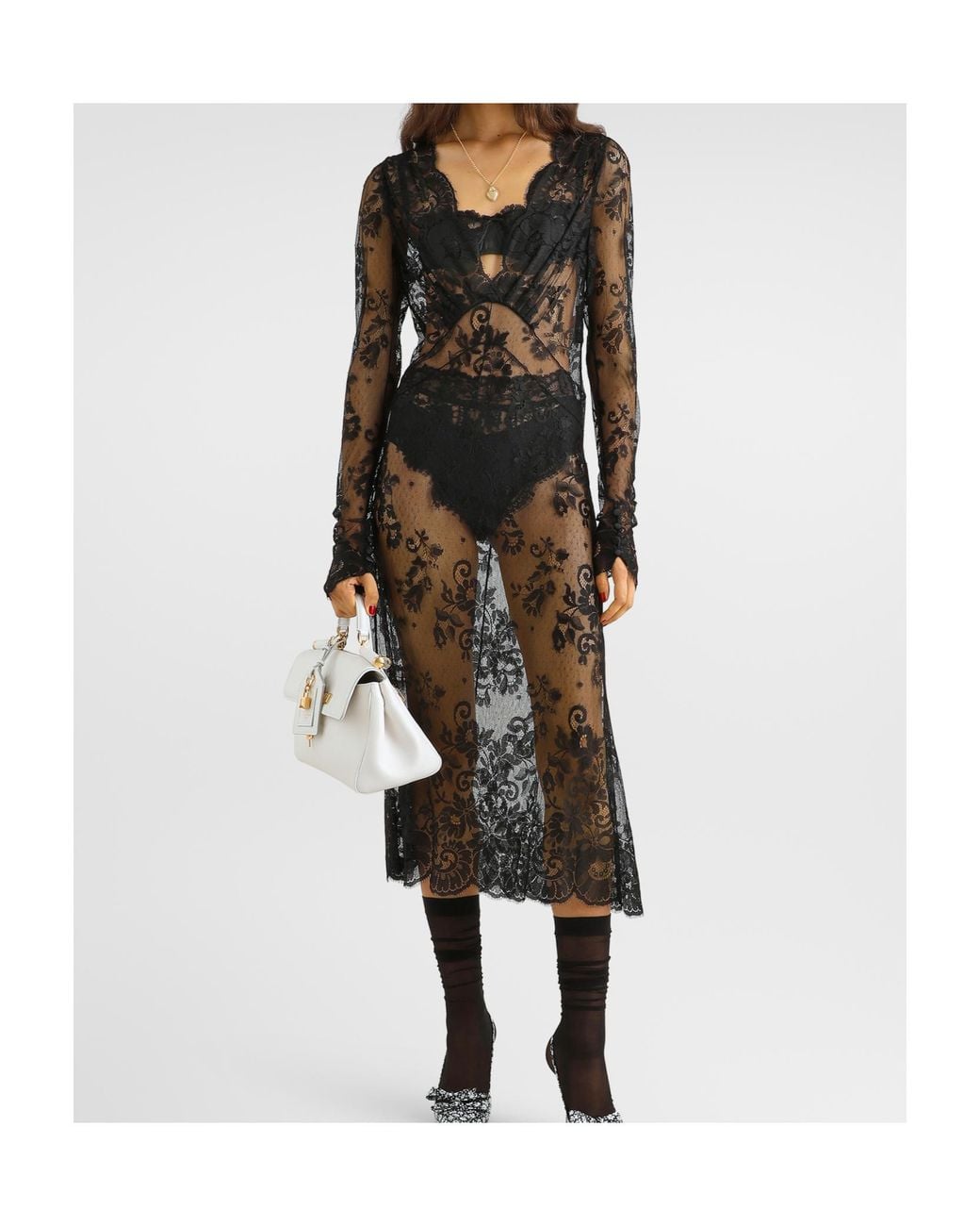 Dolce & Gabbana Black Chantilly Lace Dress