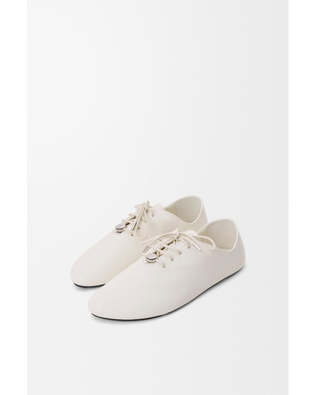 Loewe White Pebble Soft Lace-Up Shoes