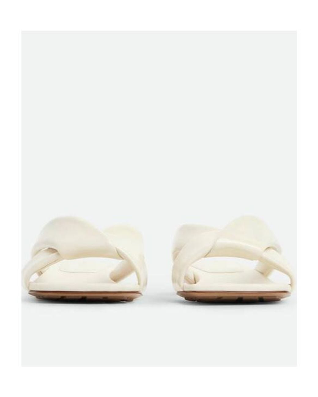 Bottega Veneta White Riva Flat Sandals