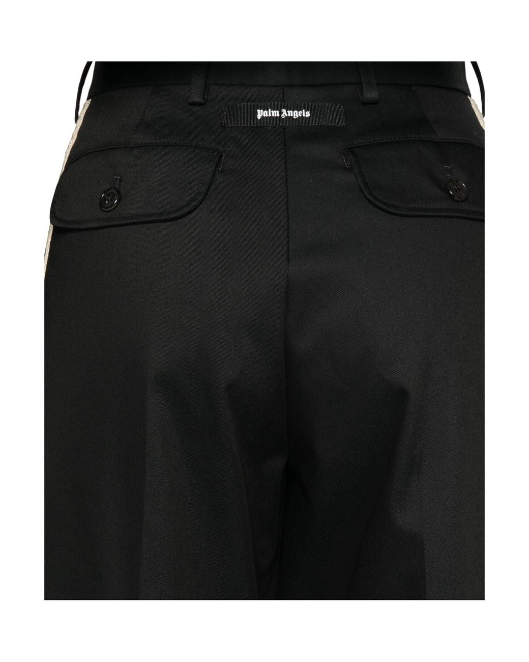 Palm Angels Black Cotton Trousers