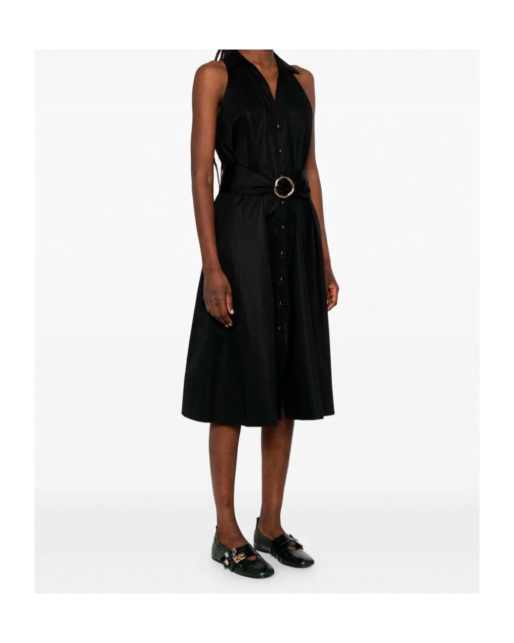 Twinset Black Belted Buttoned Dress