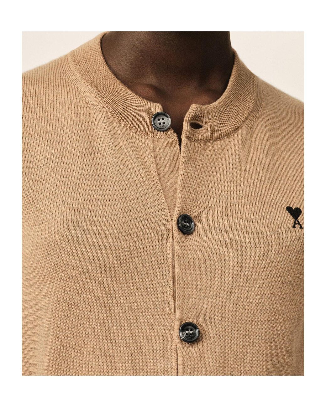 AMI Natural Ami Ami De Coeur Short-Sleeved Cardigan