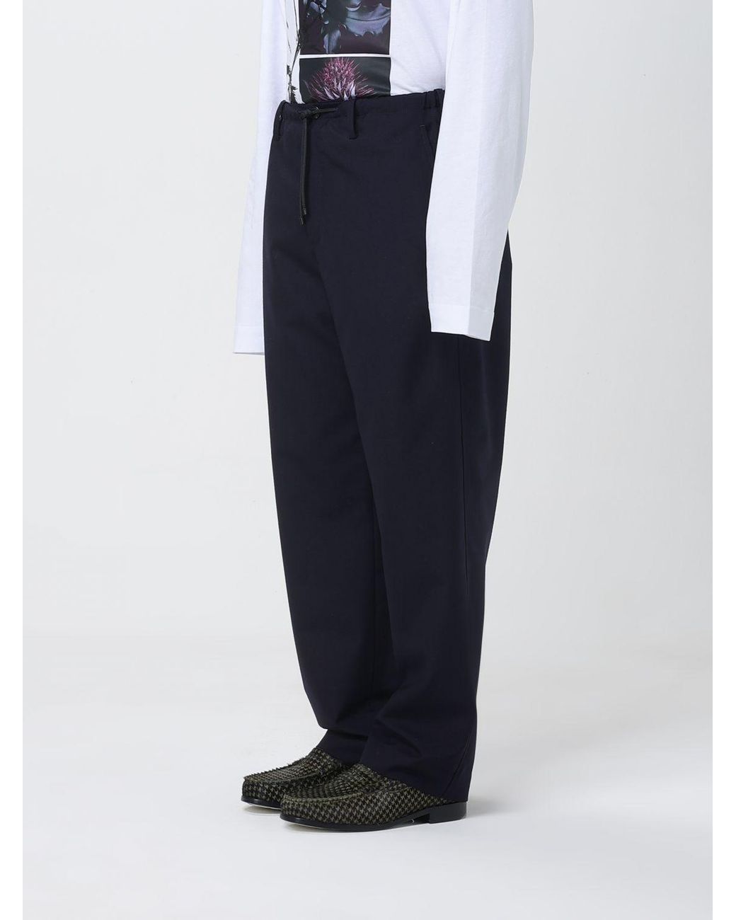 Dries Van Noten Blue Wool Pants for men