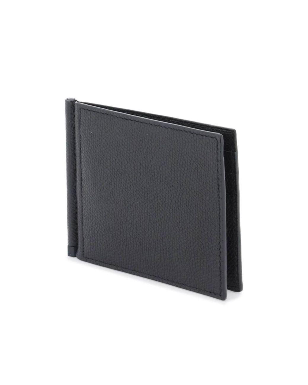 Valextra Black Bifold Wallet for men