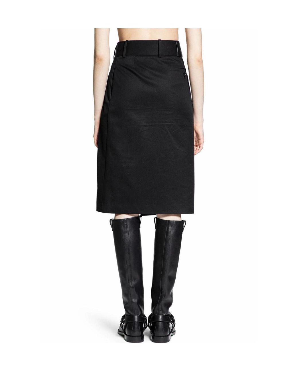 Loewe Black Asymmetric High-Waisted Wrap Skirt