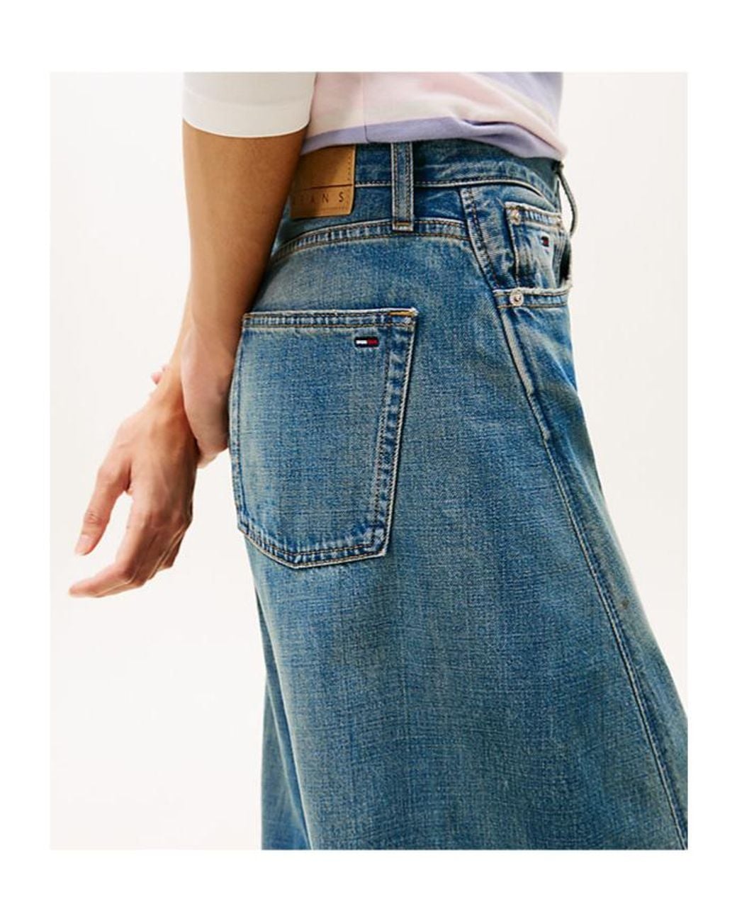 Tommy Hilfiger Blue Mid Rise Wide Barrel Leg Jeans
