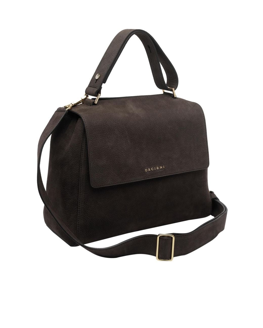 Orciani Black Sveva Medium Top Handle Shoulder Bag