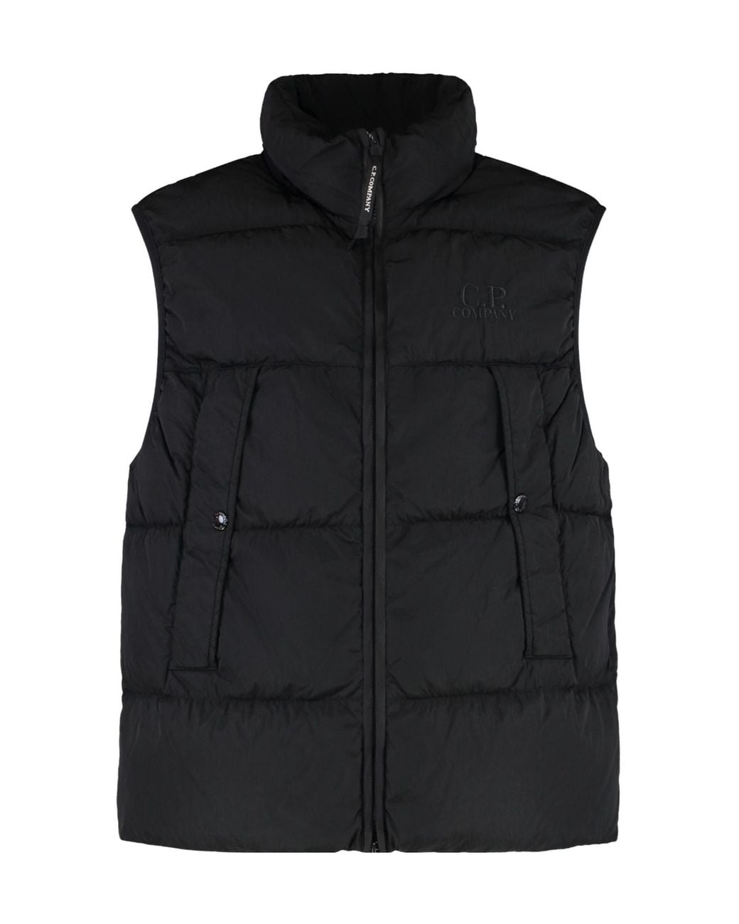 C P Company Black Full Zip Down Vest for men
