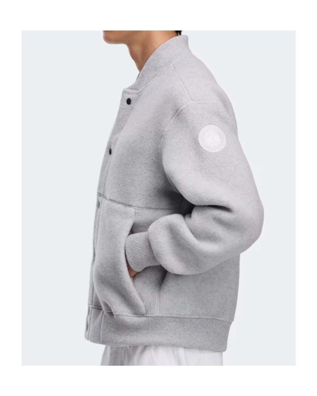 Canada Goose Gray Hudson Fleece Bomber Label for men