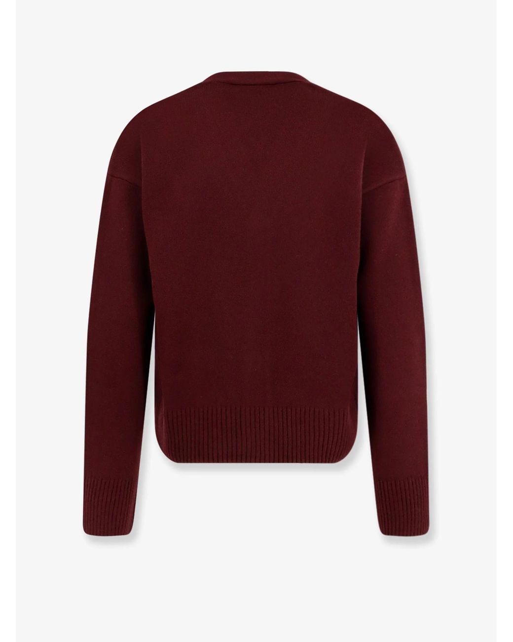 AMI Red V-Neck Buttoned Cardigan