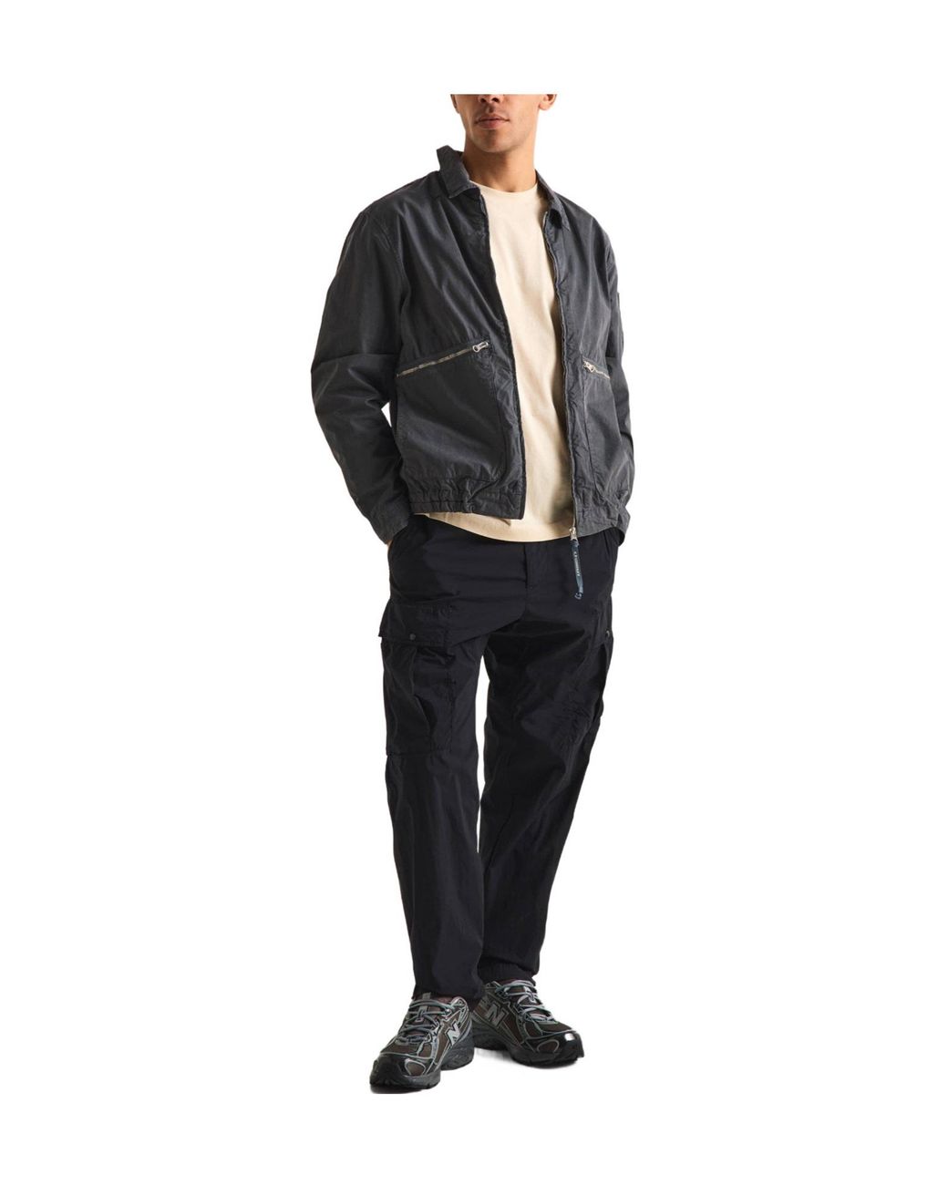 C P Company Gray Zip-Up Shirt Jacket With Collar for men