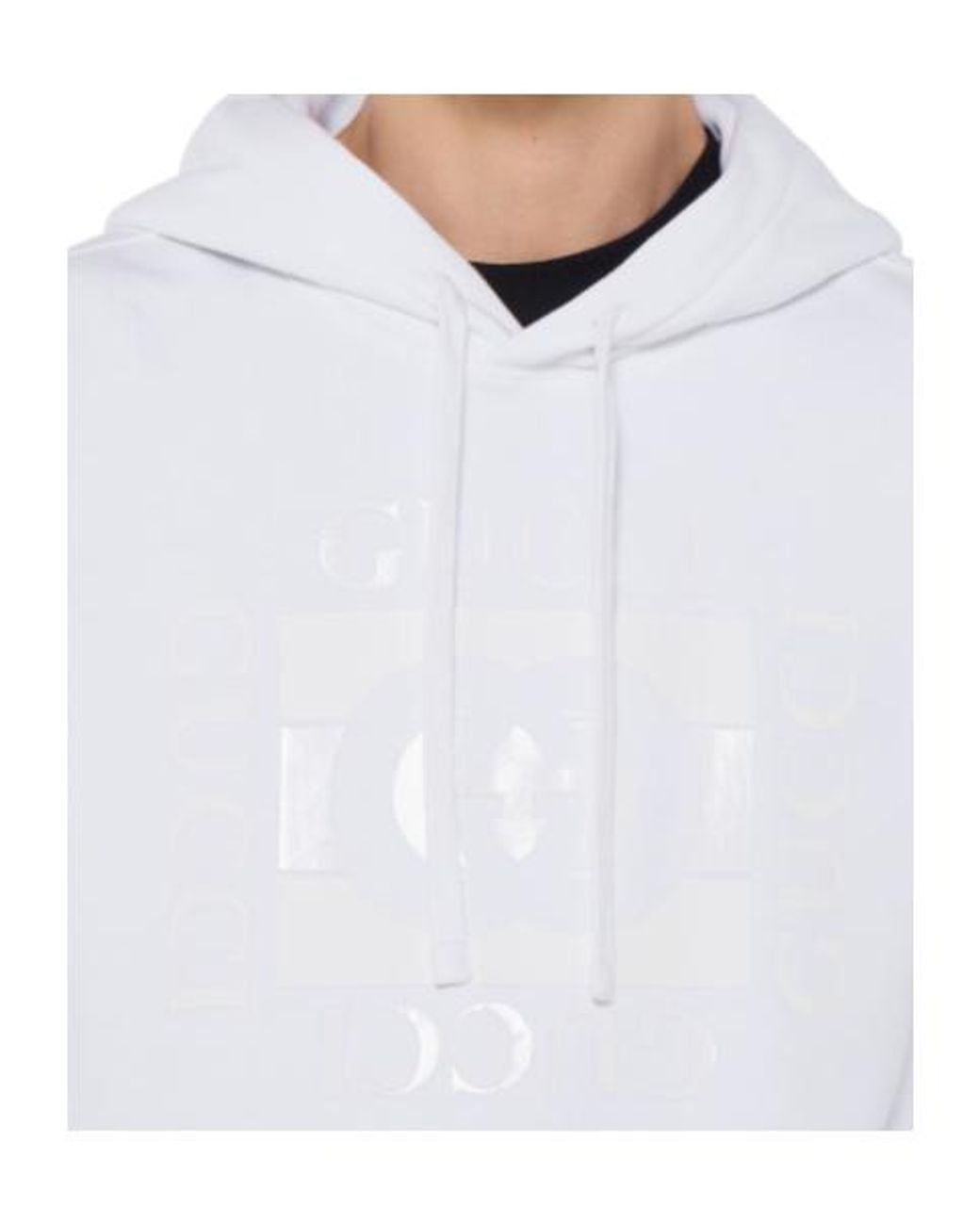 Gucci White Printed Jersey Hoodie for men