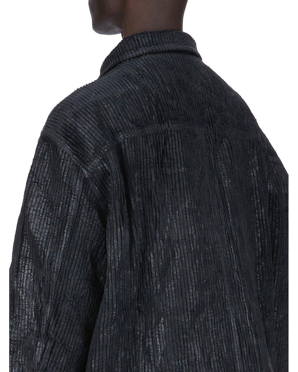 Rick Owens Black Jumbo Buttoned Shirt Jacket for men