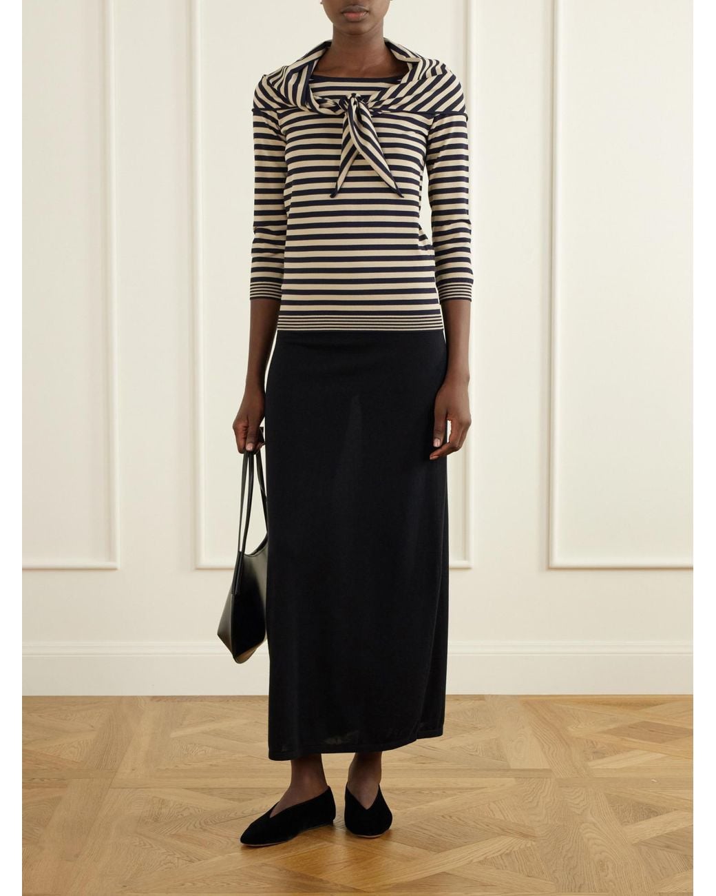 Le Monde Beryl Black Cotton-Velvet Flats