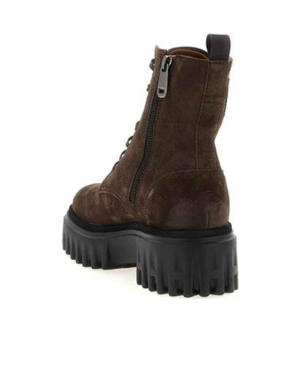 Hogan Brown H700 Lace-Up Chunky-Sole Boots