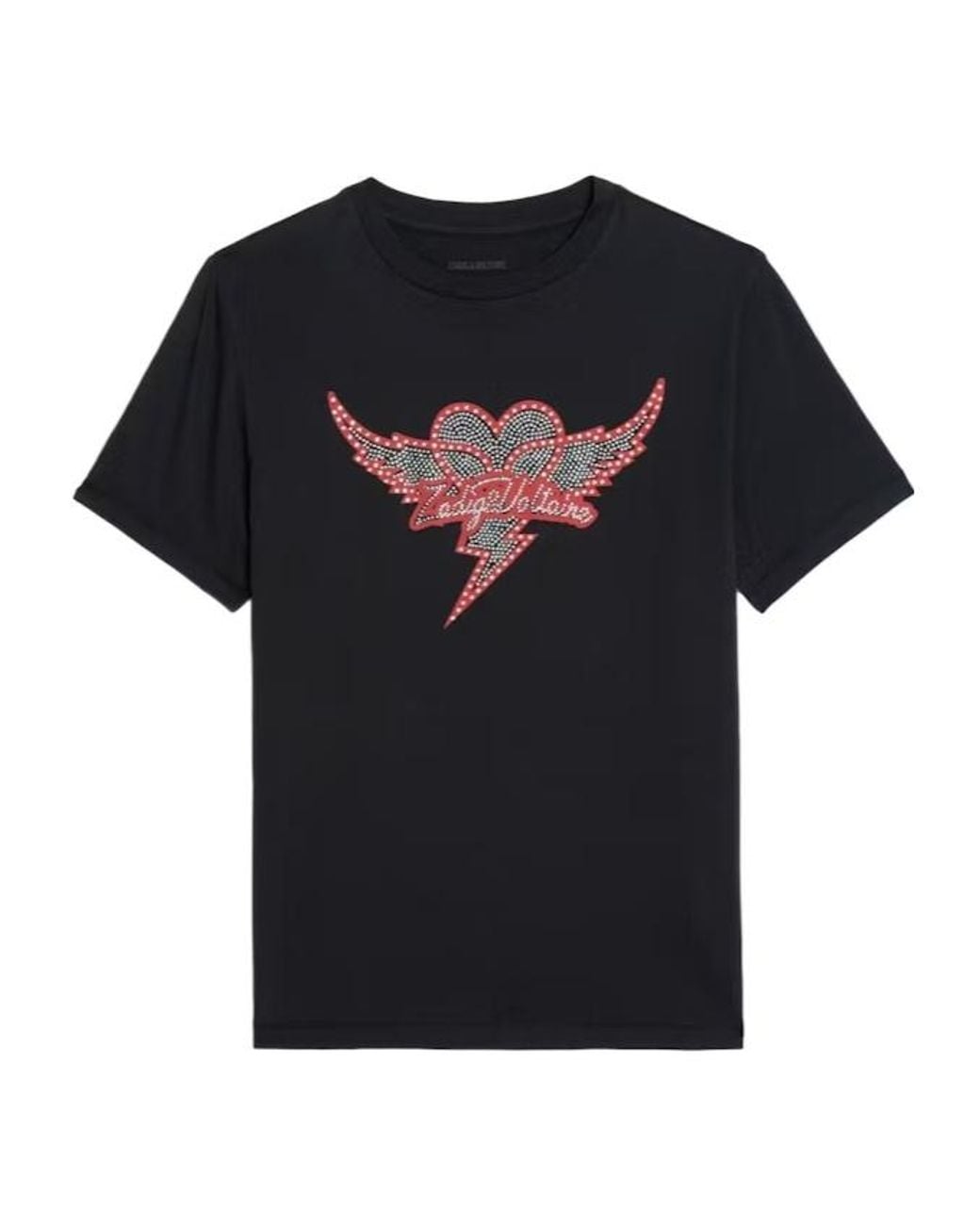 Zadig & Voltaire Black Edwin Heart Graphic T-Shirt for men