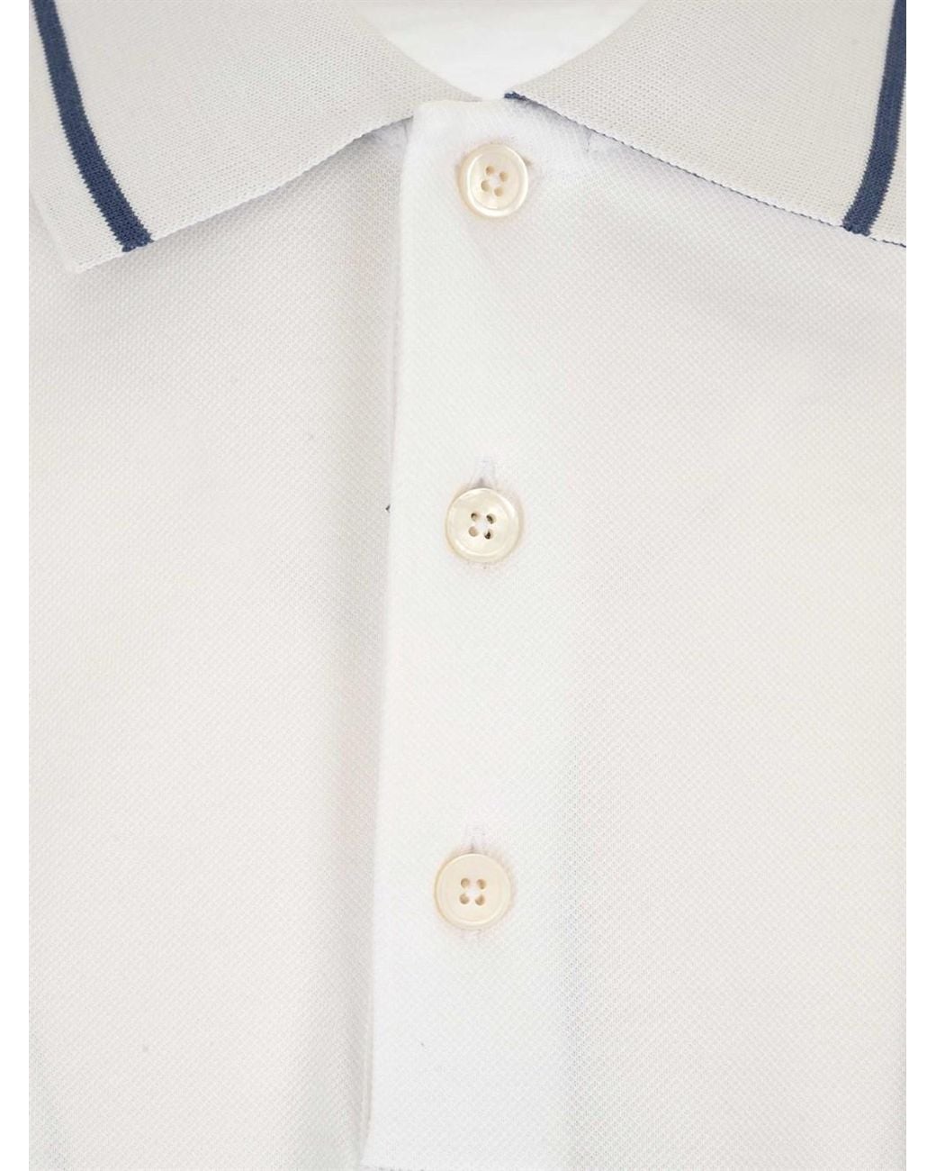 Zegna White Logo-Embroidered Polo Shirt for men