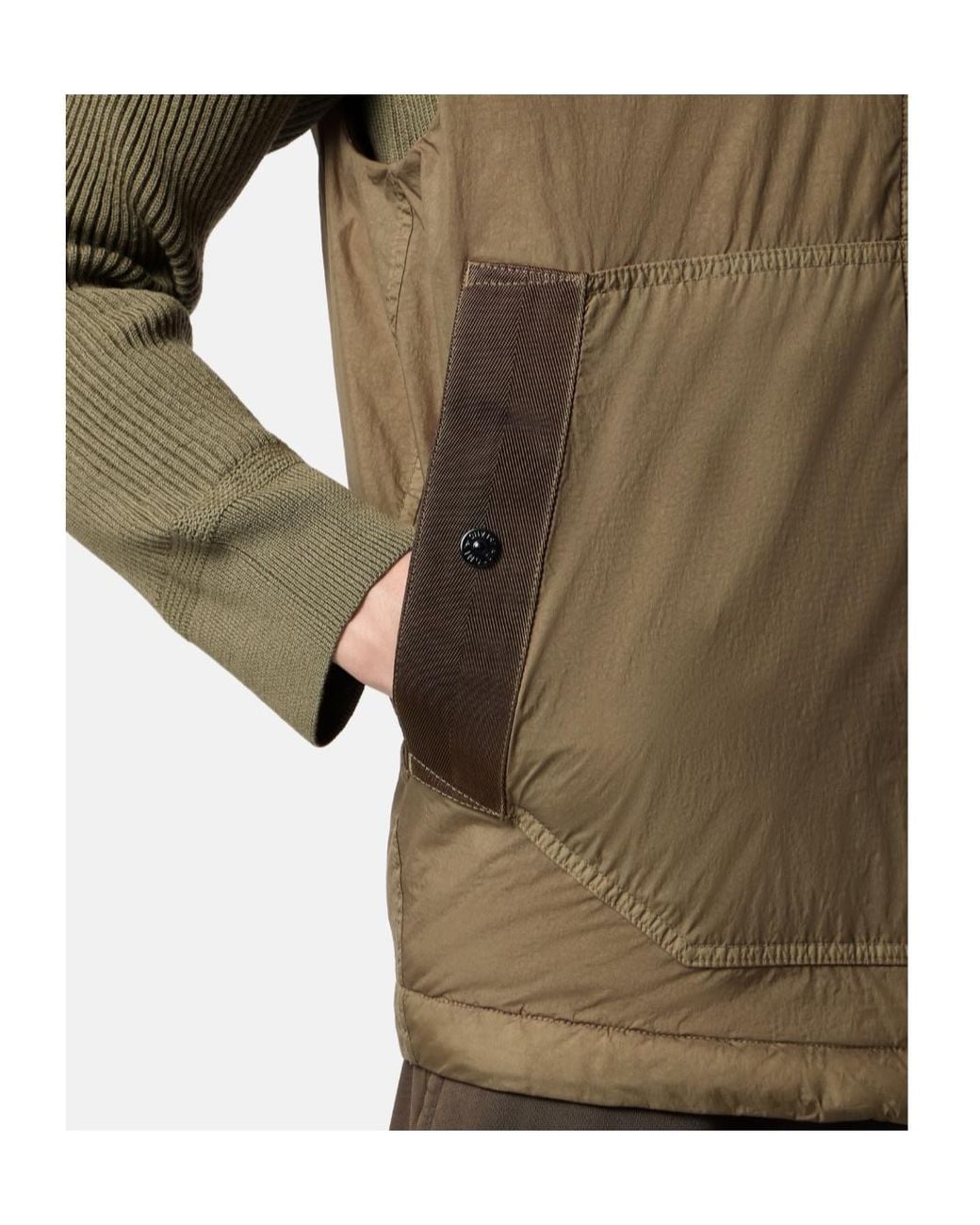 Stone Island Green Zip-Up Sleeveless Jacket for men