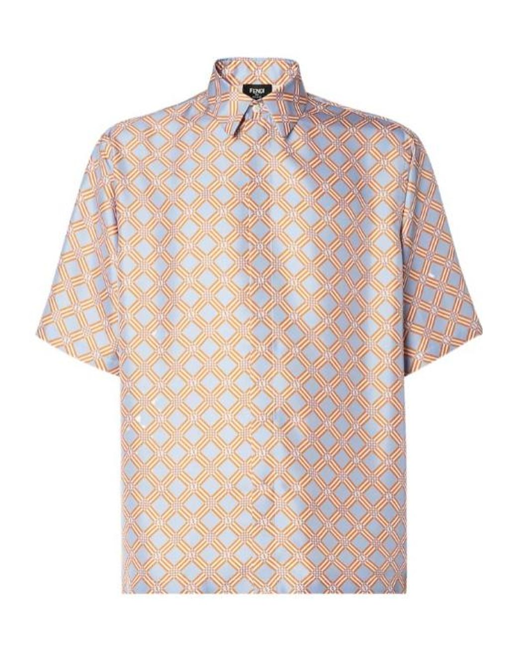 Fendi Pink Printed Short Sleeved Shirt for men