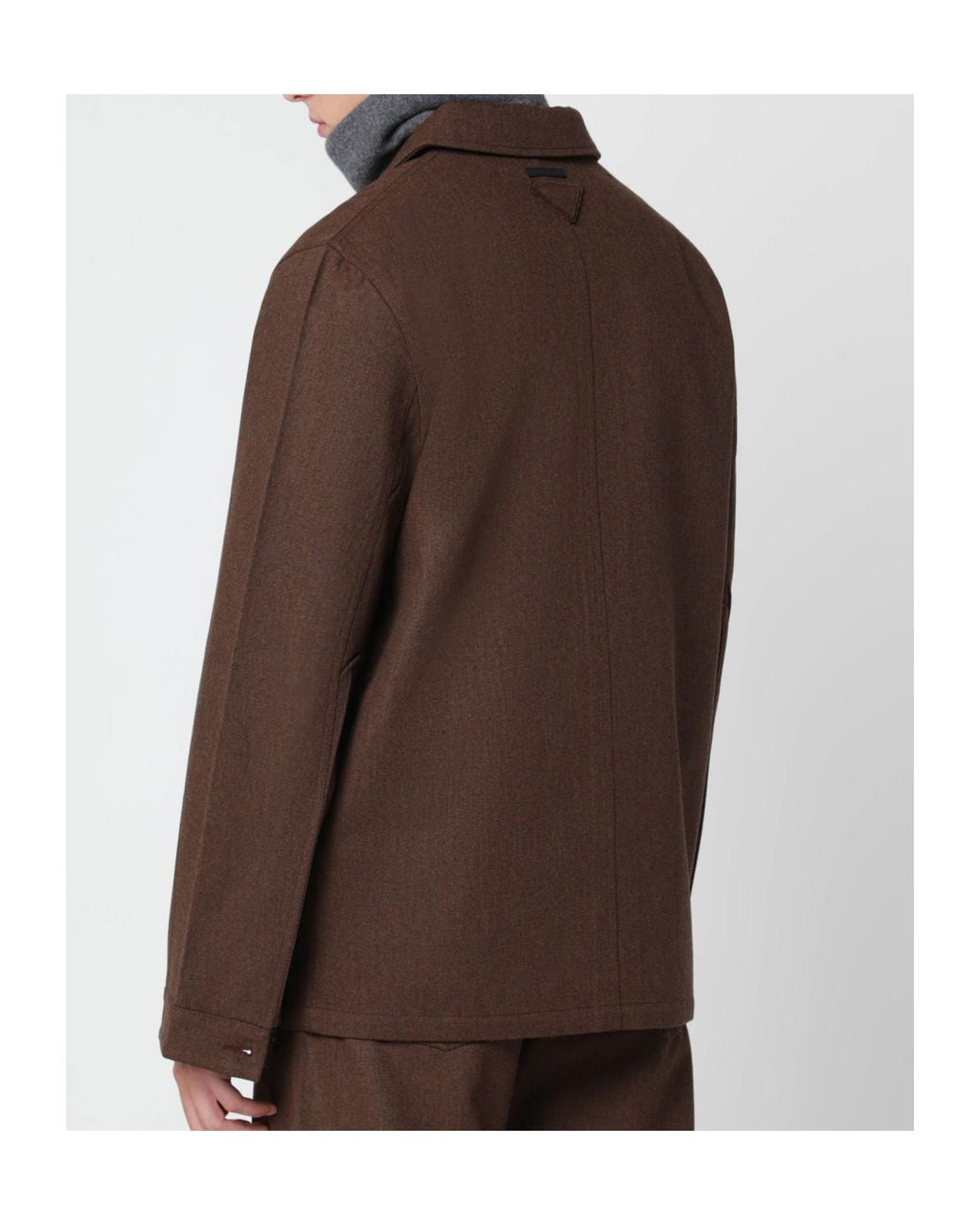 Prada Brown Long-Sleeve Casual Jacket for men