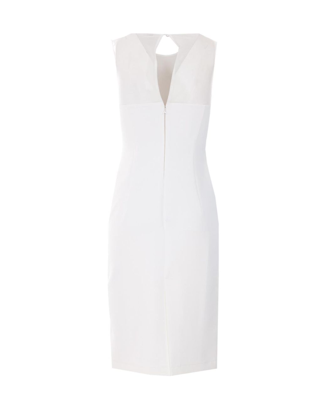 Patrizia Pepe White Sheer Panel Bustier Dress