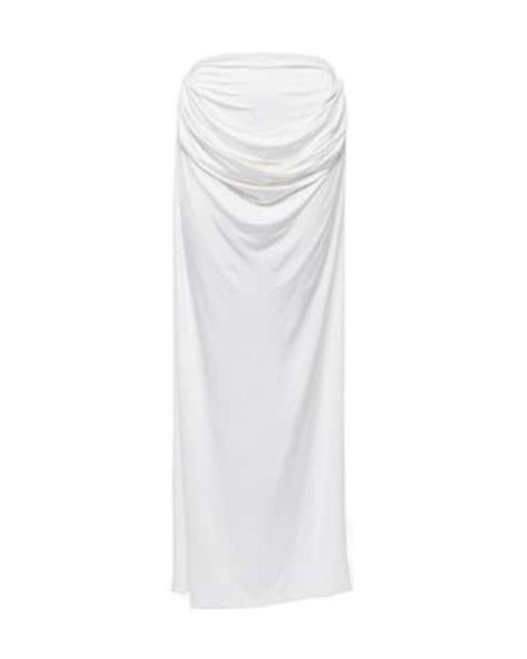 Magda Butrym White Draped Jersey Maxi Skirt